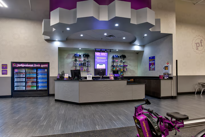 Planet Fitness front desk during unstaffed hours 
