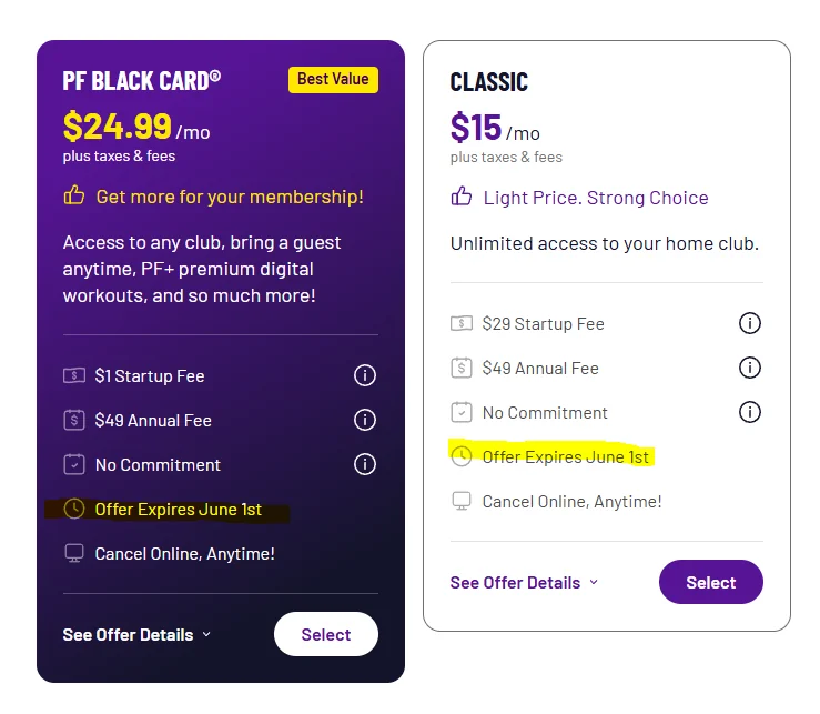 Planet Fitness Membership cost