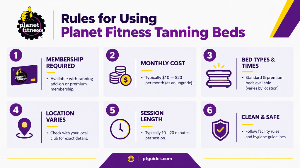 Planet Fitness Tanning Bed Rules and Use Infographic