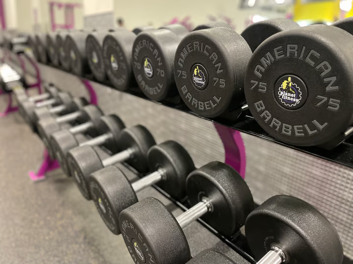 Dumbbells at Planet Fitness
