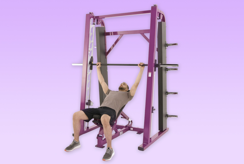 Proper position for smith machine bench press
