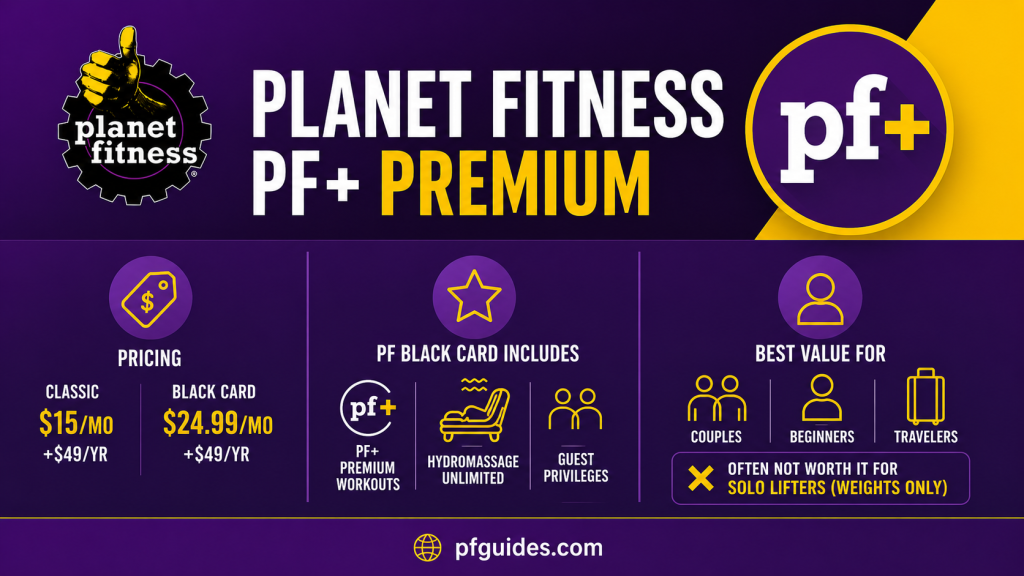 PF+ Premium Fitness infographic